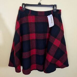 Tanning Red and Black Plaid Women's Skirt